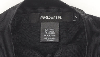 Arden B. Women’s Black Ruffle High Neck Tunic Blouse Size S