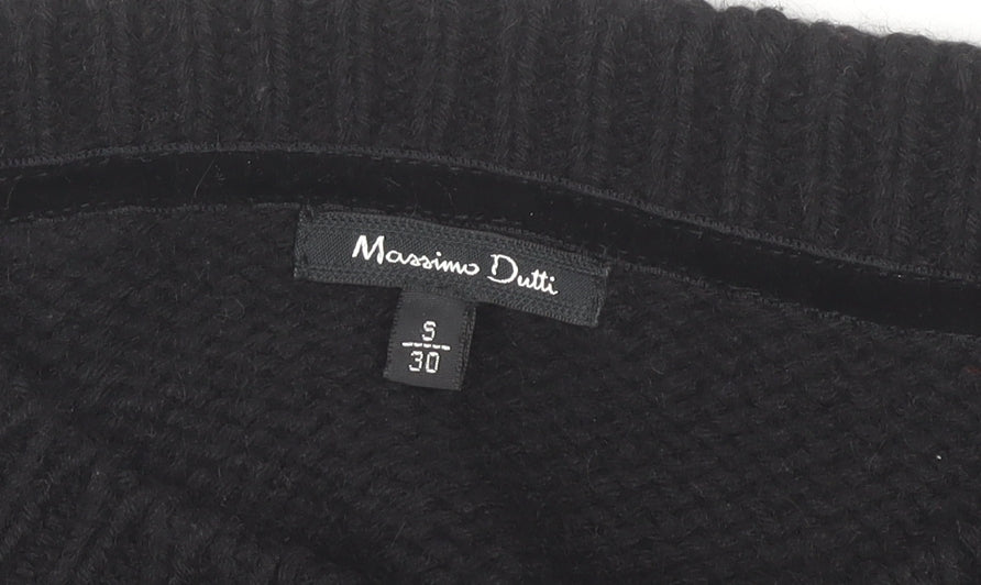 Womens UK Size S Massimo Dutti Black Cardigan Jumper