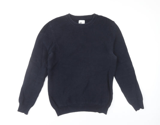 yd. Men’s Blue Cotton Nylon Crew Neck Jumper Size L