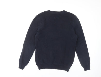 yd. Men’s Blue Cotton Nylon Crew Neck Jumper Size L