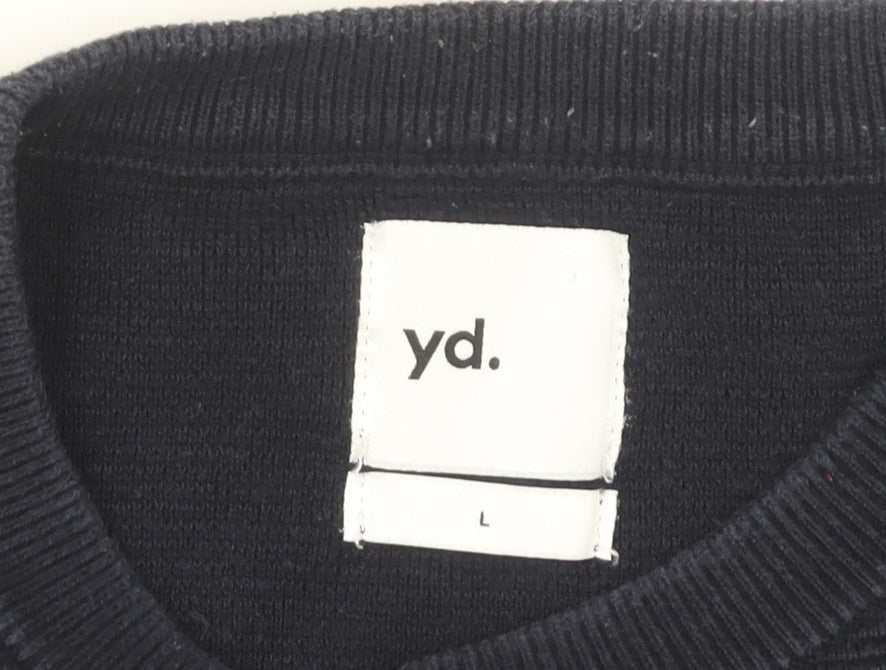 yd. Men’s Blue Cotton Nylon Crew Neck Jumper Size L