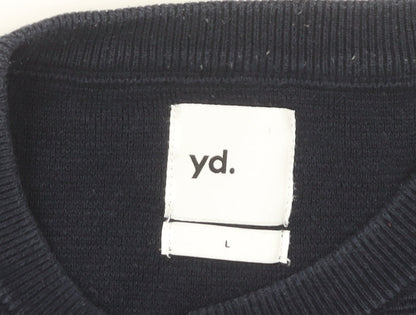 yd. Men’s Blue Cotton Nylon Crew Neck Jumper Size L