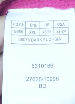 Damart Womens Plus Size Dark Fuchsia Mock Neck Acrylic Jumper UK 26