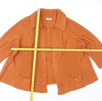 Womens UK Size XL Marks and Spencer Orange Cardigan Jumper