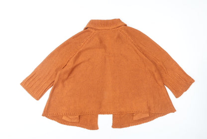 Womens UK Size XL Marks and Spencer Orange Cardigan Jumper