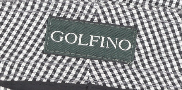 Golfino Womens UK 12 Black Check Straight Trousers Casual Smart