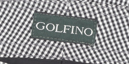 Golfino Womens UK 12 Black Check Straight Trousers Casual Smart