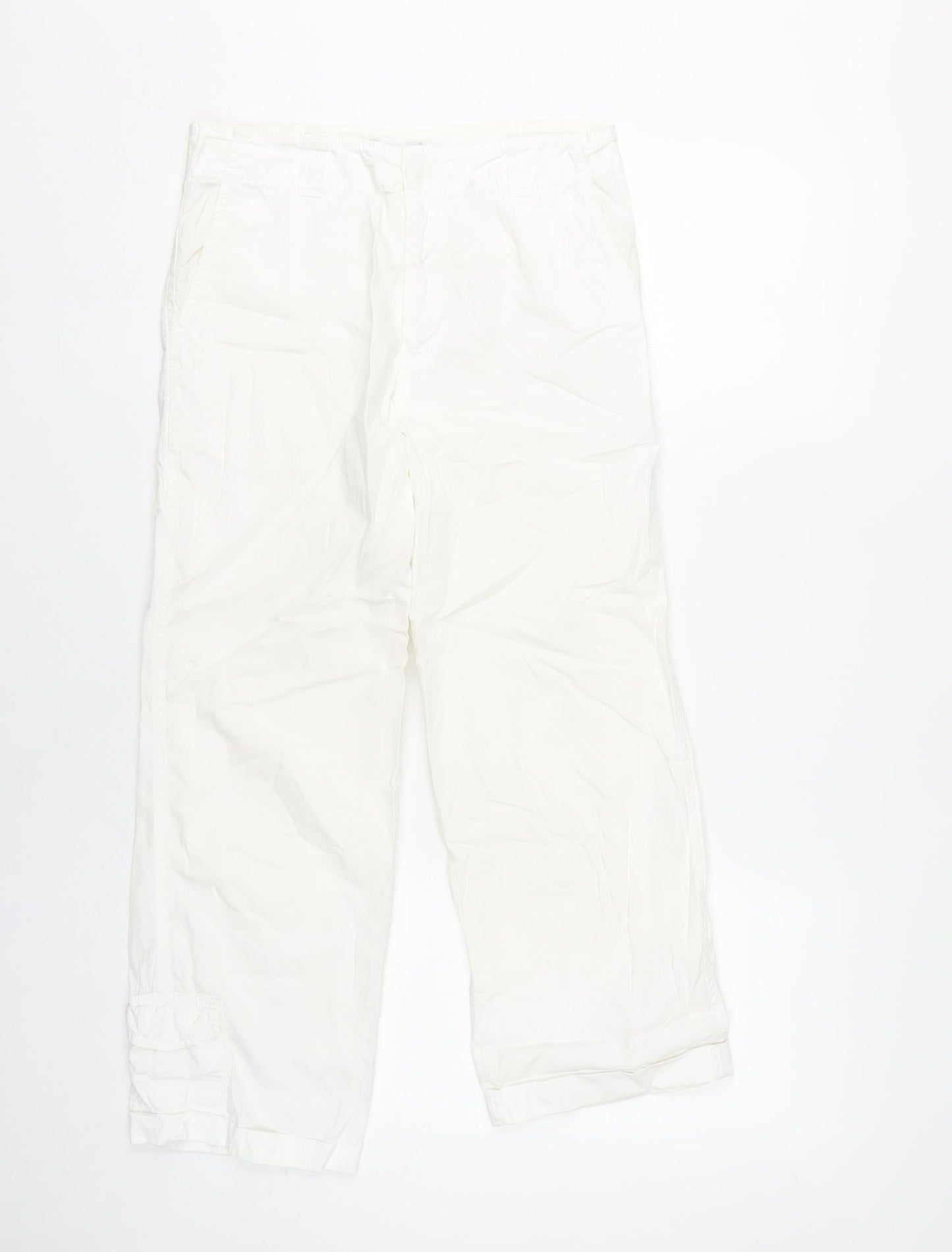 Womens UK Size 6 Topshop Regular Fit Cargo White Trousers