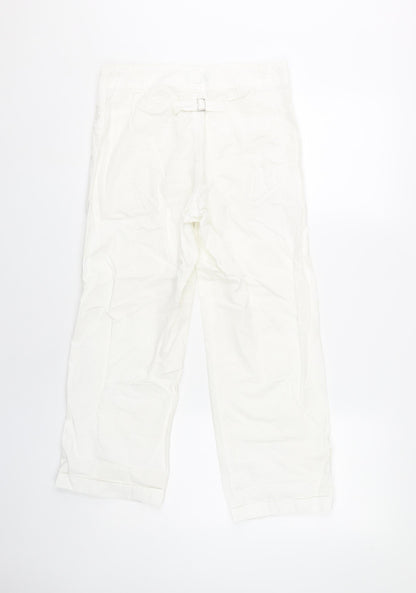 Womens UK Size 6 Topshop Regular Fit Cargo White Trousers