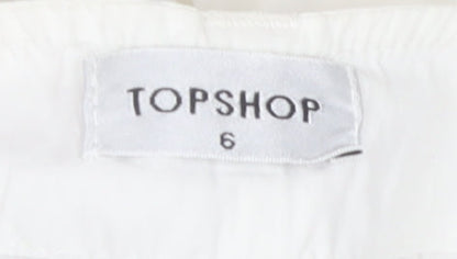 Womens UK Size 6 Topshop Regular Fit Cargo White Trousers