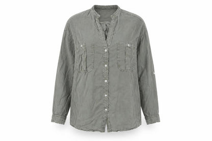 Womens UK Size S Zara Green Tunic Button-Up