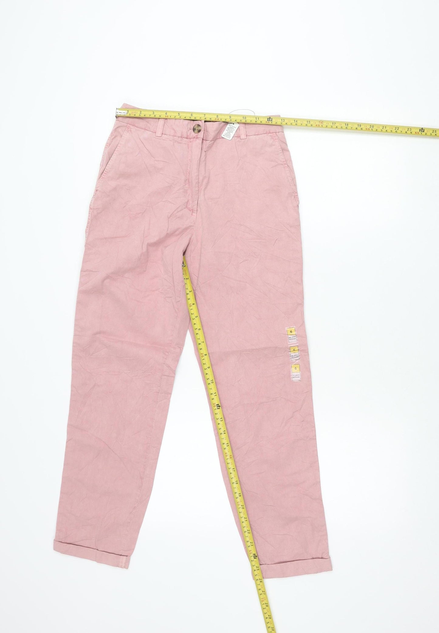 Womens UK Size 6 Marks and Spencer Regular Fit Chino Pink Trousers