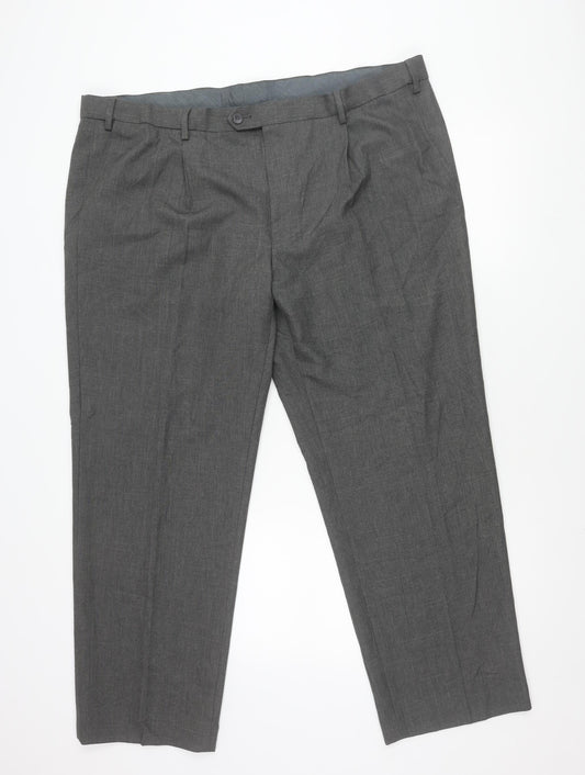 Marks and Spencer Men's Grey 44in Waist Dress Pants Trousers Regular Fit