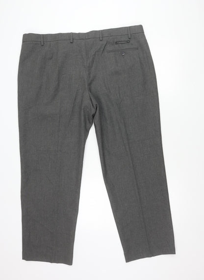 Marks and Spencer Men's Grey 44in Waist Dress Pants Trousers Regular Fit