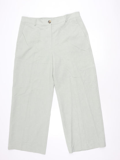 Womens UK Size 18 Marks and Spencer Regular Fit CasualBusinessTravel Green Trous