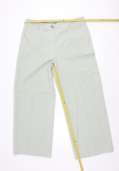 Womens UK Size 18 Marks and Spencer Regular Fit CasualBusinessTravel Green Trous