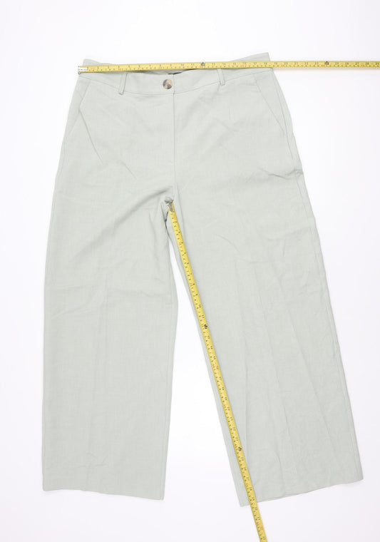 Womens UK Size 18 Marks and Spencer Regular Fit CasualBusinessTravel Green Trous