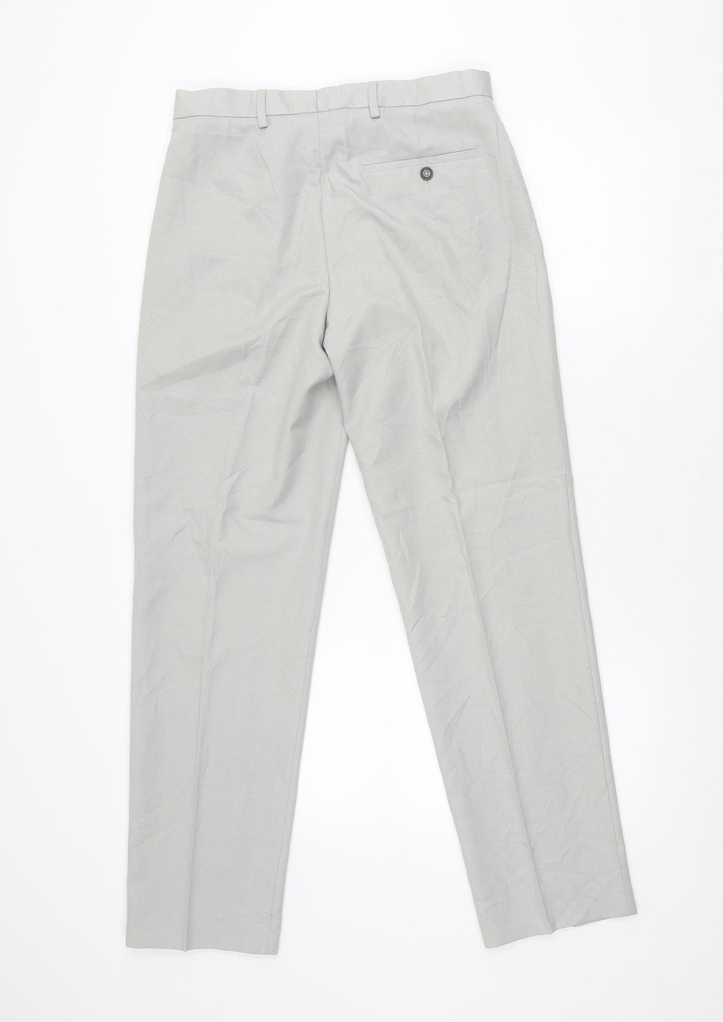 Marks and Spencer Men's Grey 30in Dress Pants Regular Fit