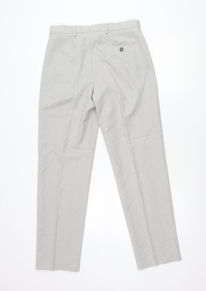 Marks and Spencer Men's Grey 30in Dress Pants Regular Fit