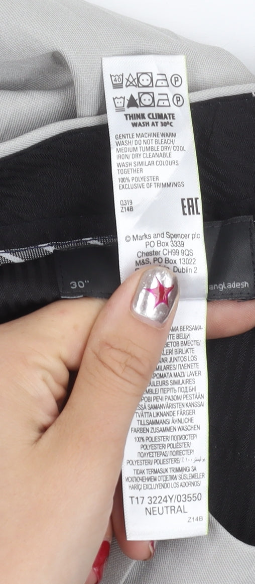 Marks and Spencer Men's Grey 30in Dress Pants Regular Fit