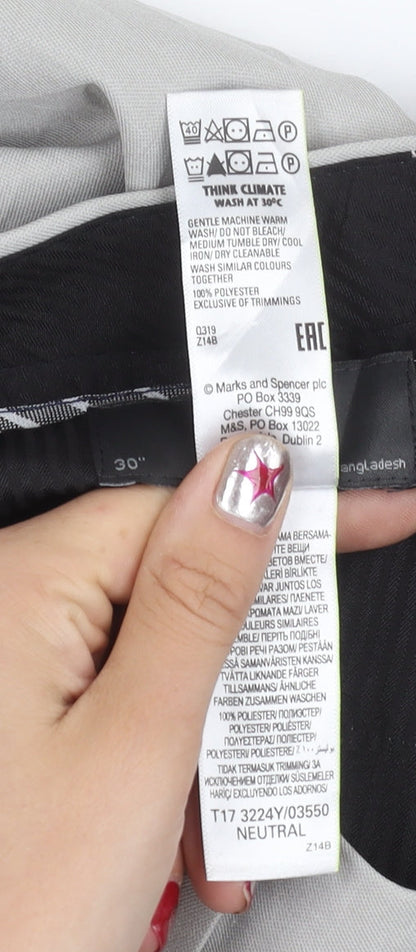 Marks and Spencer Men's Grey 30in Dress Pants Regular Fit