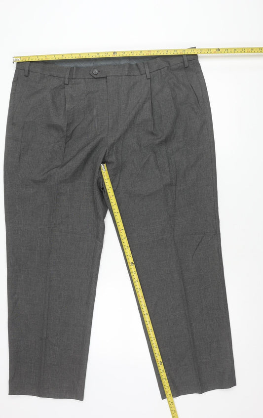Marks and Spencer Mens Grey Regular Fit Dress Pants Trousers Size 44W 29L