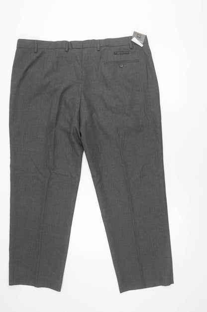 Marks and Spencer Mens Grey Regular Fit Dress Pants Trousers Size 44W 29L