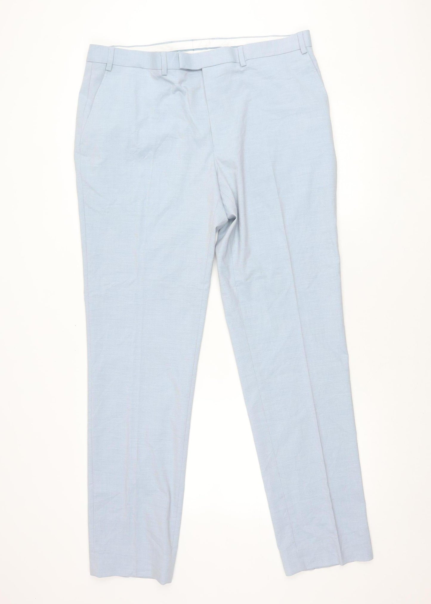 Marks and Spencer Mens Blue Slim Fit 38L Dress Pants Trousers