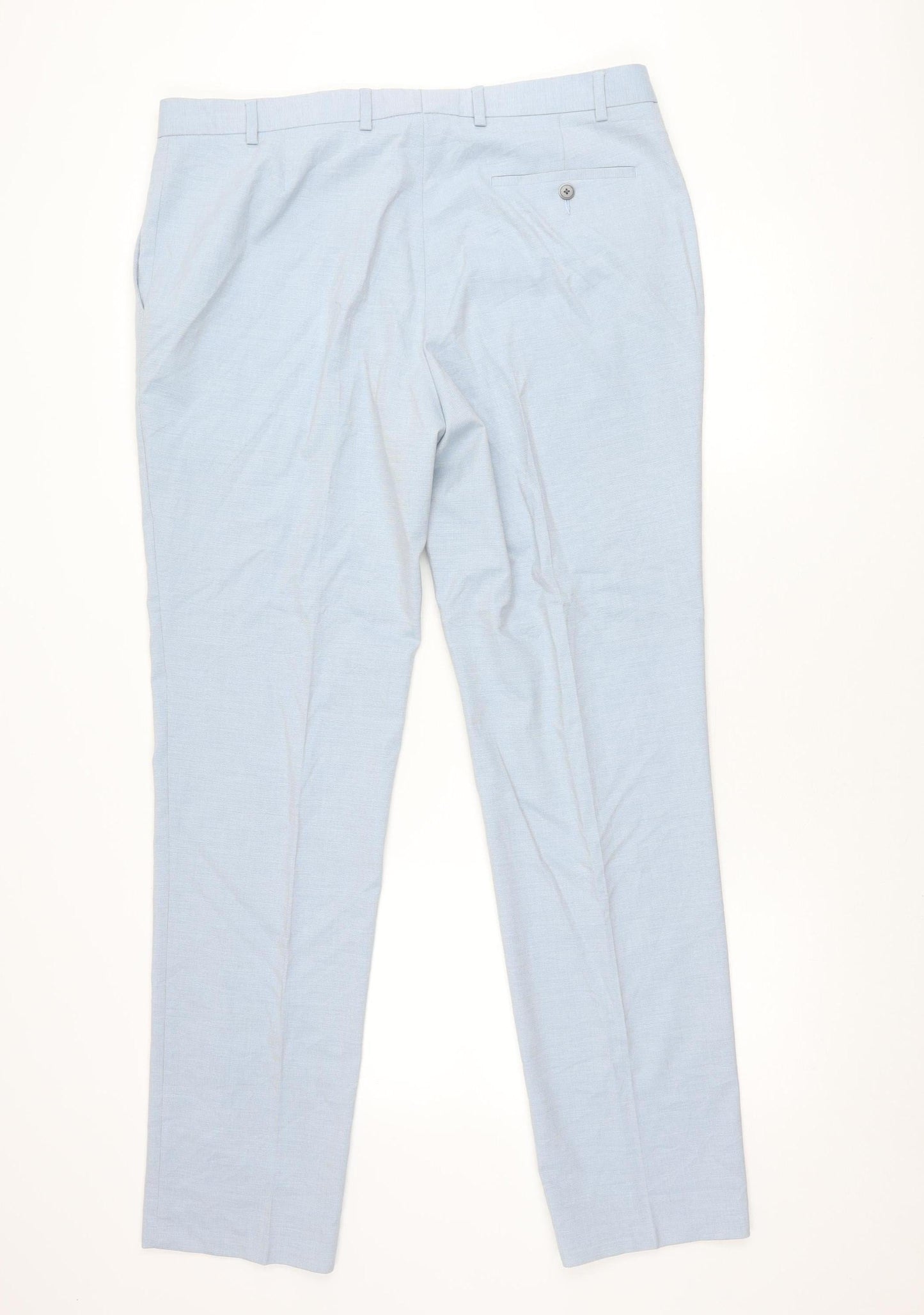 Marks and Spencer Mens Blue Slim Fit 38L Dress Pants Trousers