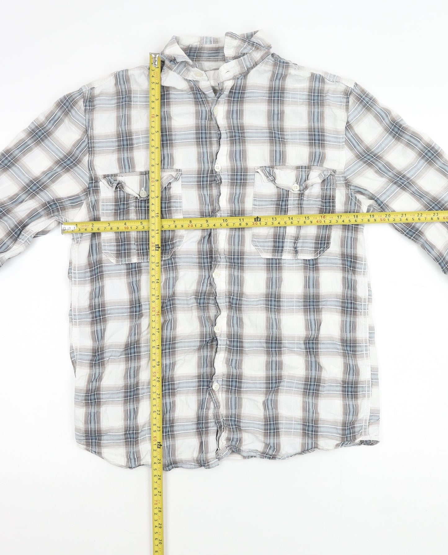 Womens UK Size S M&Co Blue Basic Button-Up