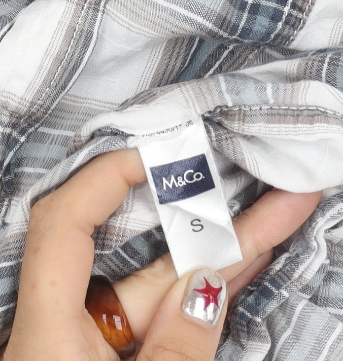 Womens UK Size S M&Co Blue Basic Button-Up