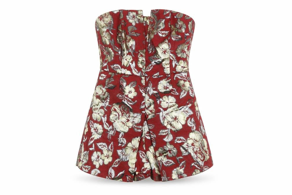Womens UK Size 10 Boohoo One-Piece Red Playsuit