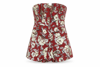 Womens UK Size 10 Boohoo One-Piece Red Playsuit