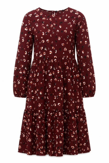 Next Women’s Red Animal Print A-Line Dress Size 10 Long Sleeve