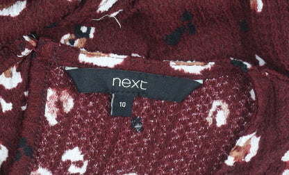 Next Women’s Red Animal Print A-Line Dress Size 10 Long Sleeve