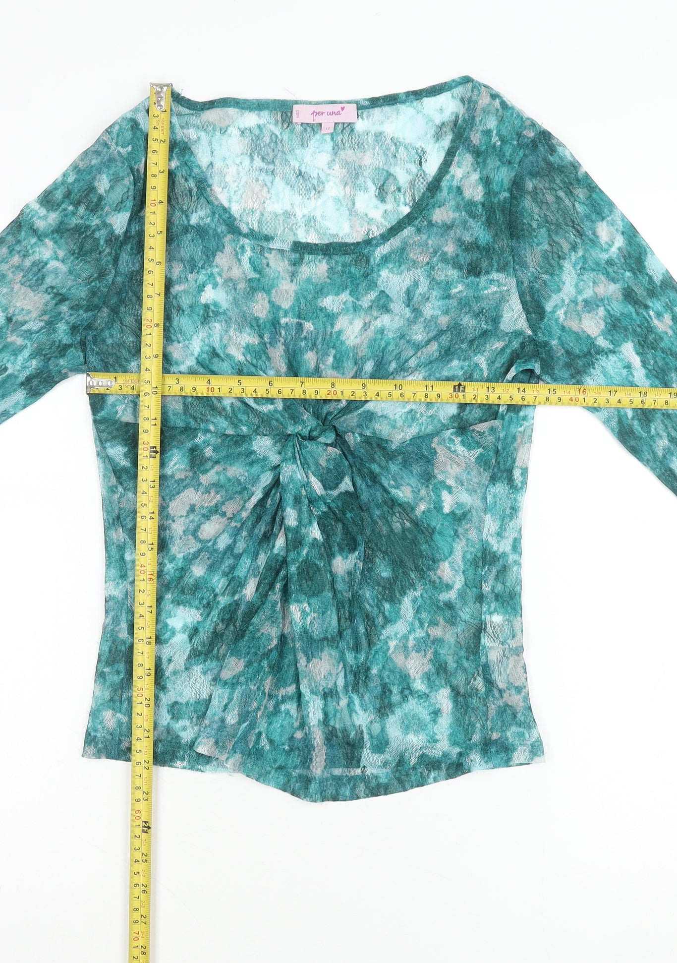 Womens UK Size 12 Marks and Spencer Green Tunic Blouse
