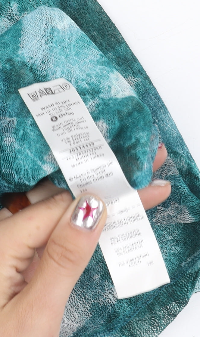 Womens UK Size 12 Marks and Spencer Green Tunic Blouse