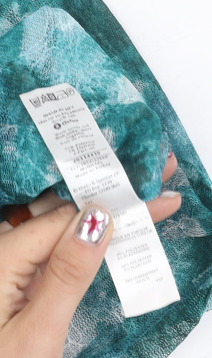 Womens UK Size 12 Marks and Spencer Green Tunic Blouse