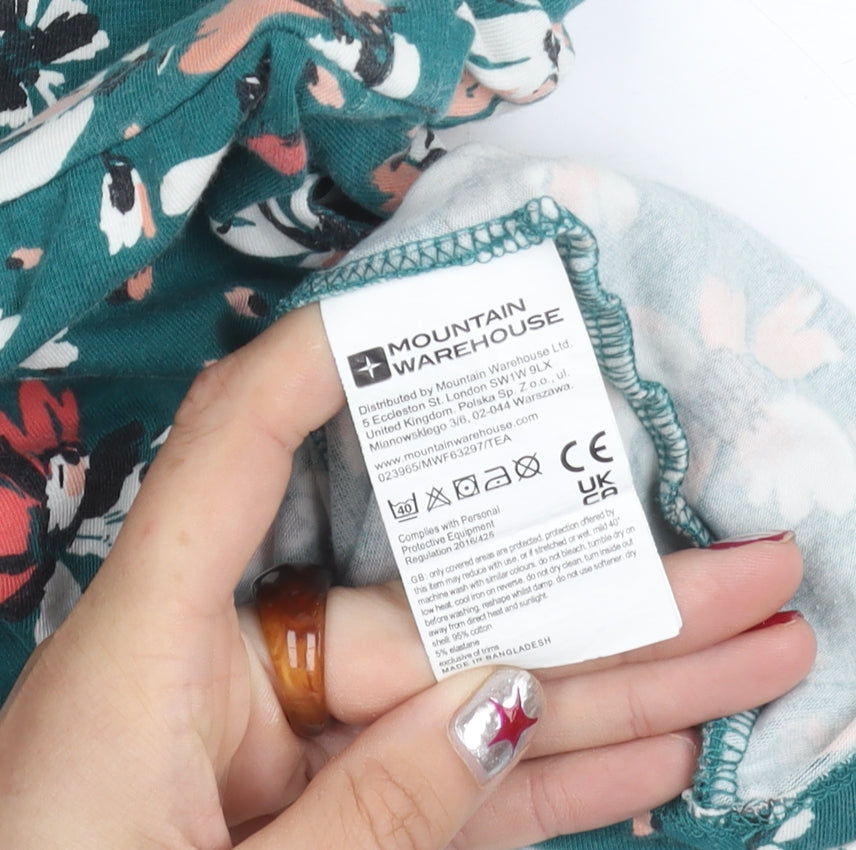 Mountain Warehouse Womens Green Floral A-Line Dress Size 10