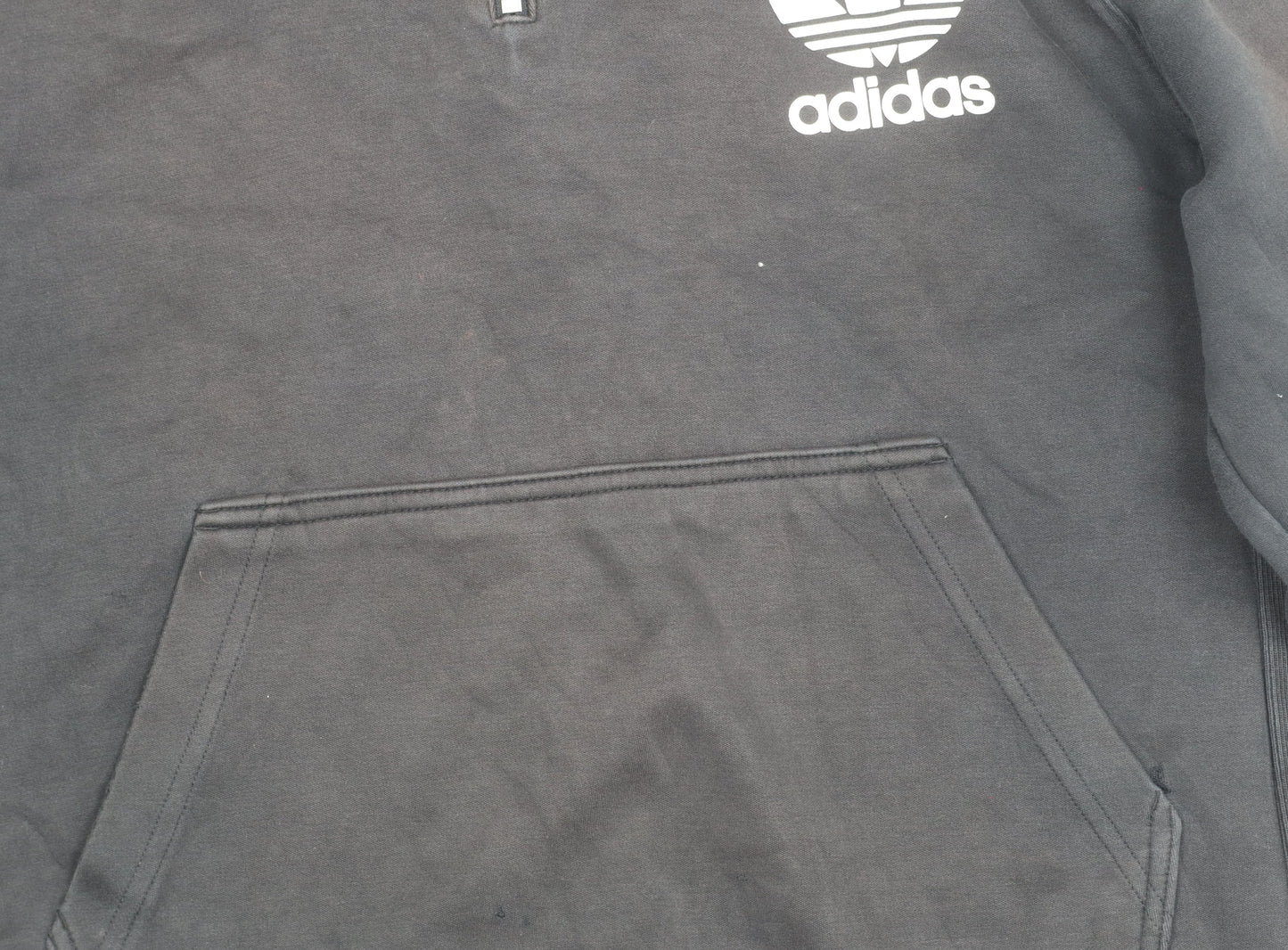 Adidas Women Black Pullover Hoodie L Logo Sportswear Cotton Blend