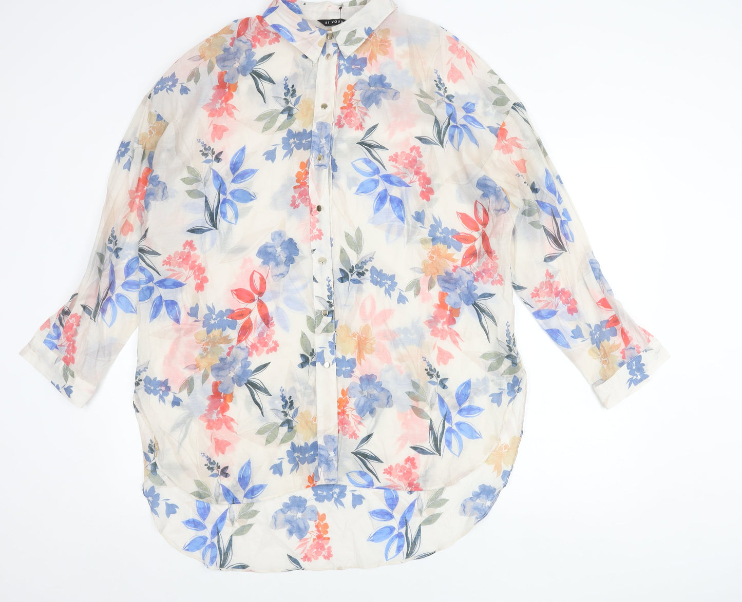 Womens UK Size 18 ET VOUS Multicoloured Tunic Button-Up