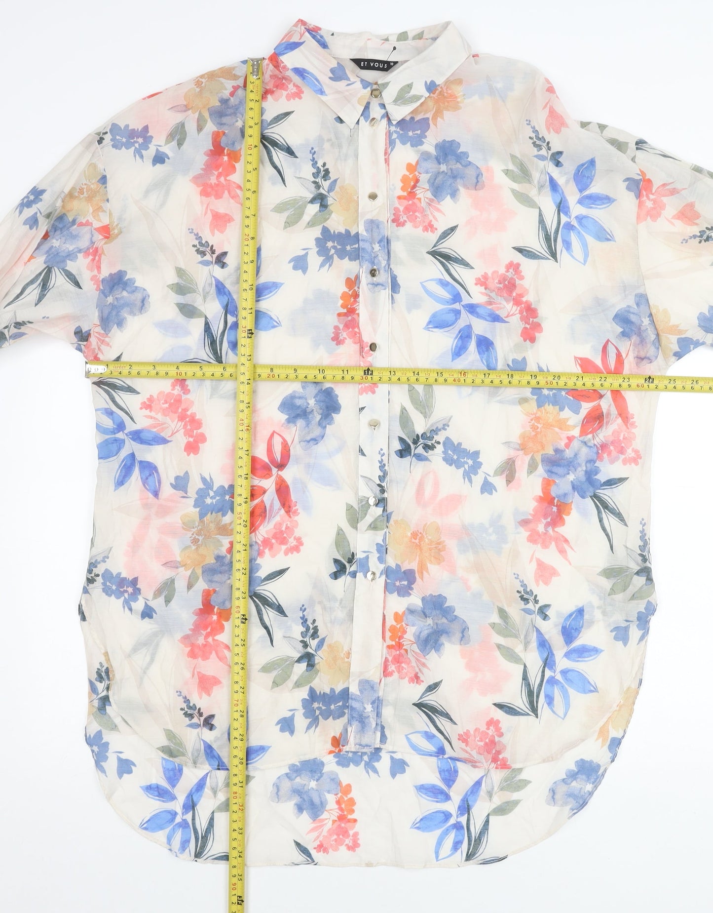 Womens UK Size 18 ET VOUS Multicoloured Tunic Button-Up