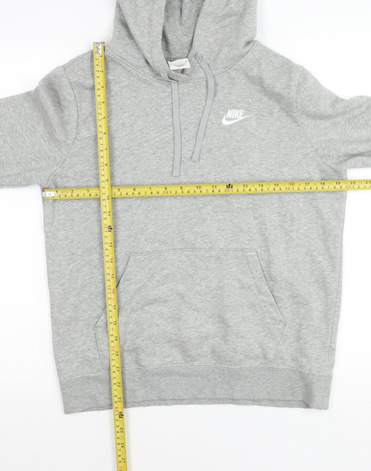 Nike Womens Grey Pullover Hoodie Small Regular Fit Logo Sportswear