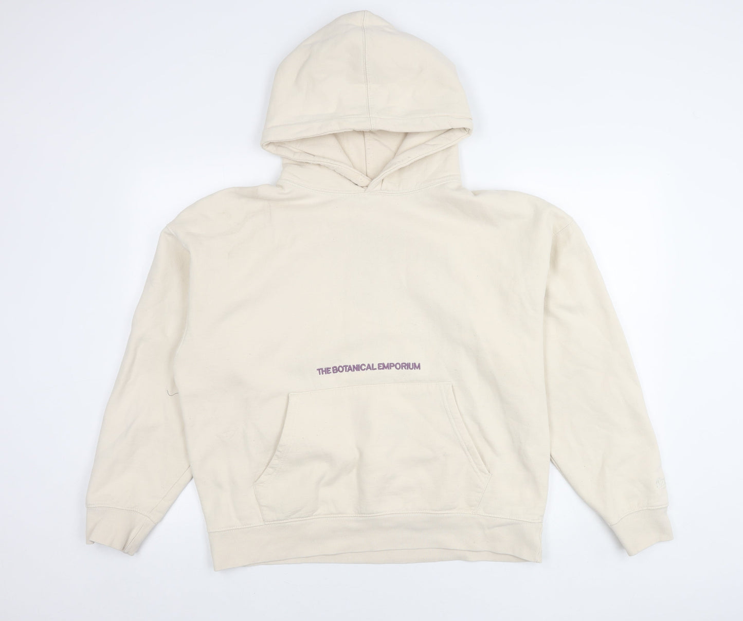 Stampd Unisex Beige Pullover Hoodie Size 12 Graphic Botanical Print