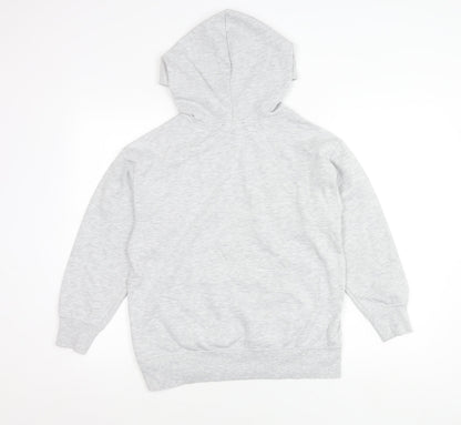 New Look Girls Grey USA Hoodie 12-13 Years Pullover Long Sleeve
