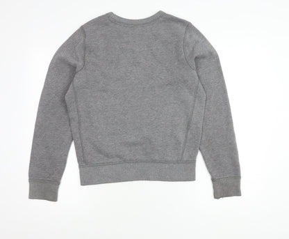 Hollister Women’s Grey Sweatshirt Small Logo Crew Neck Casual
