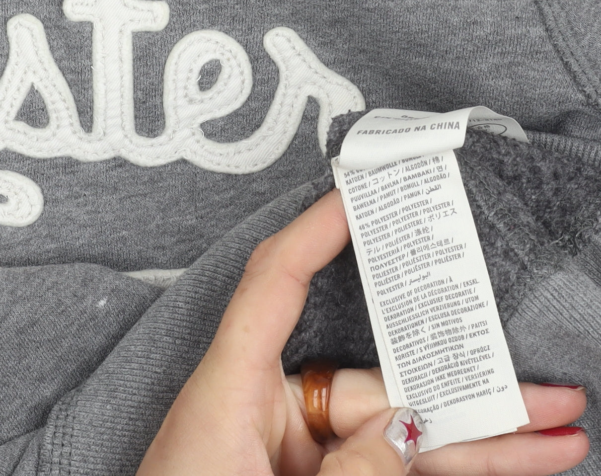 Hollister Women’s Grey Sweatshirt Small Logo Crew Neck Casual