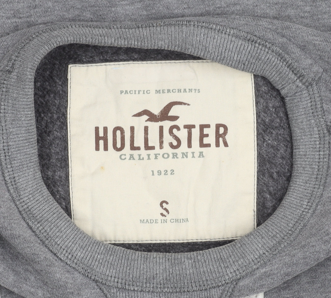 Hollister Women’s Grey Sweatshirt Small Logo Crew Neck Casual