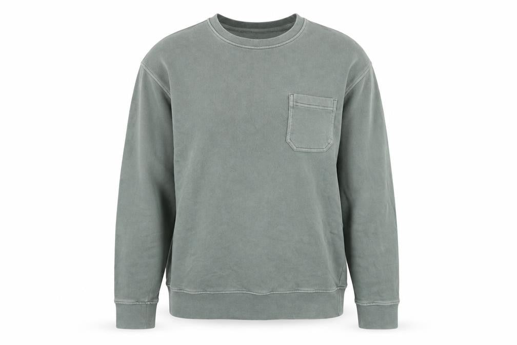 Front view of Marks & Spencer unisex green m sweatshirt relaxed fit cotton