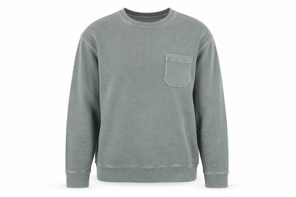 Front view of Marks & Spencer unisex green m sweatshirt relaxed fit cotton
